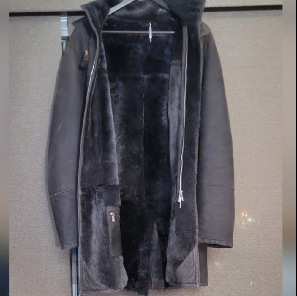 Enrico Mandelli Leather Duffer Coat